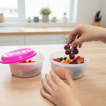 Pack Of 12 - Plastic Round Food Container