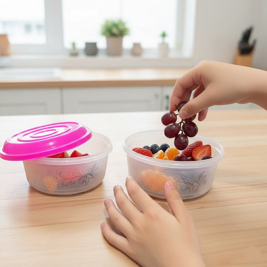 Pack Of 12 - Plastic Round Food Container