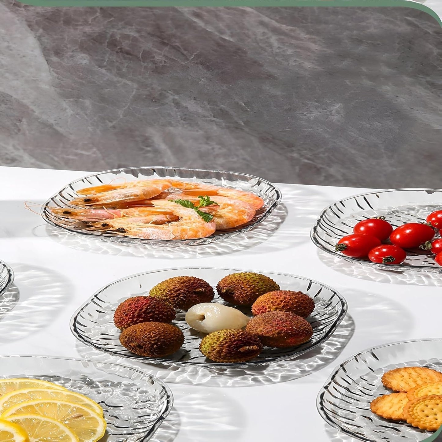 8PCs Acrylic Luxury Style Plate Set