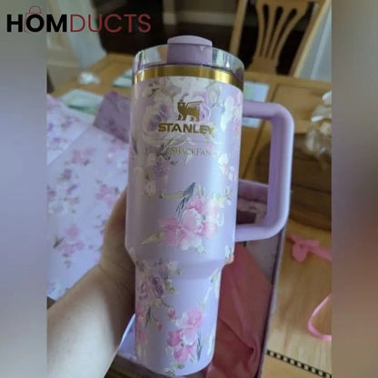 Stainless Steel Floral Design Tumbler