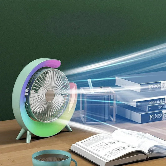 Rechargeable RGB Lighting Desktop Air Cooling Fan