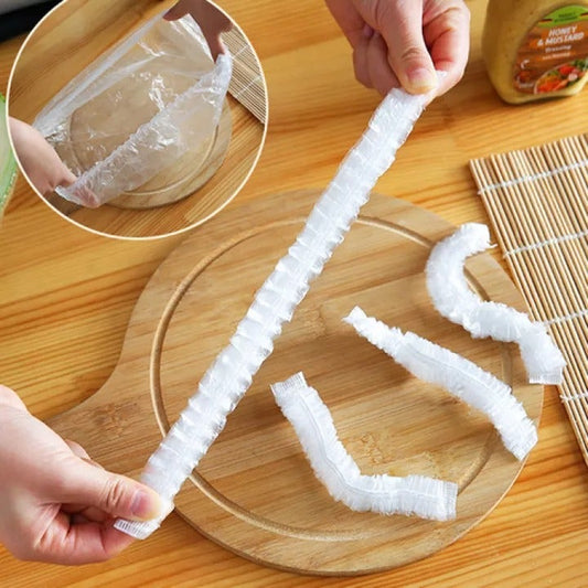 Pack of 100 - Disposable Plastic food Wrap