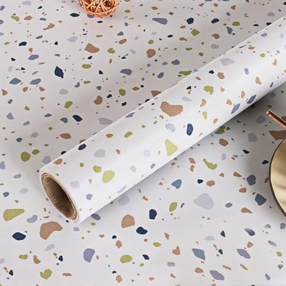 Terrazzo Pattern Marble Texture Design PVC Waterproof Sheet (60cmx200cm)