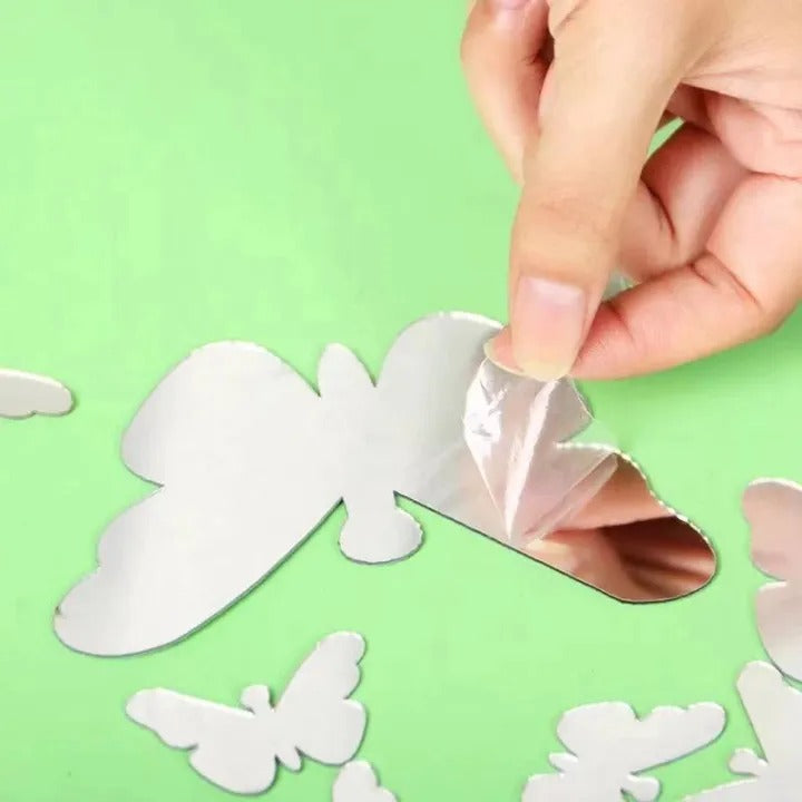 50 Pcs Mini Acrylic Mirror Butterflies