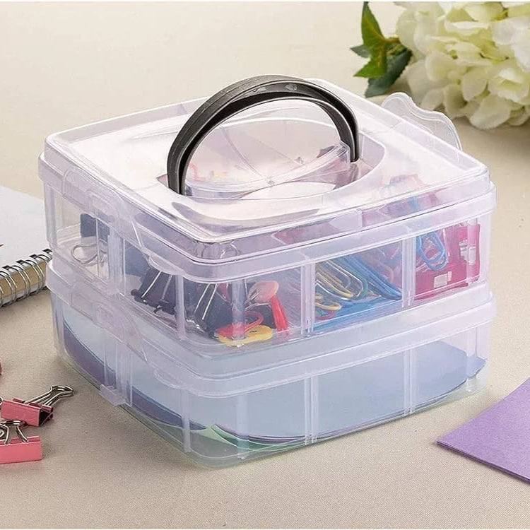 2 Layer 6 Grid Portable Storage Box