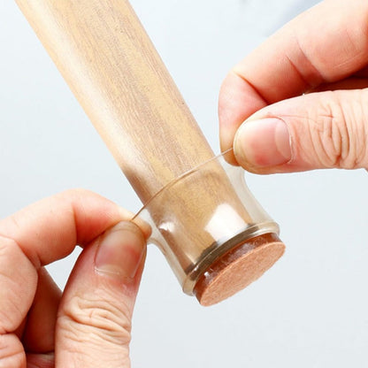 4 Pcs Silicone Chair Leg Protectors With Felt Pads