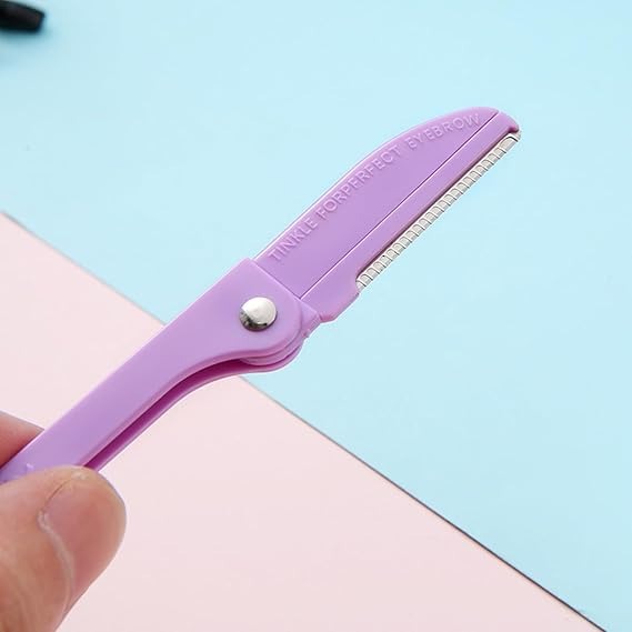 3PCs Folding Eyebrow Razor with Handle