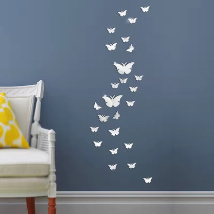 50 Pcs Mini Acrylic Mirror Butterflies