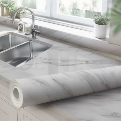 Grey Marble Texture Design PVC Waterproof Sheet (60cmx200cm)