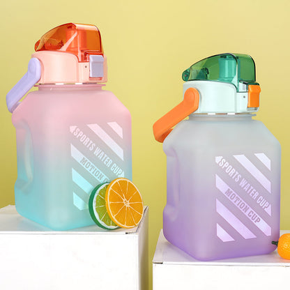 Portable High Value Square Sports Water Bottle With Straw.