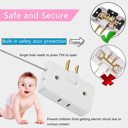 3 Way Flat Plug Adapter Power Plug.