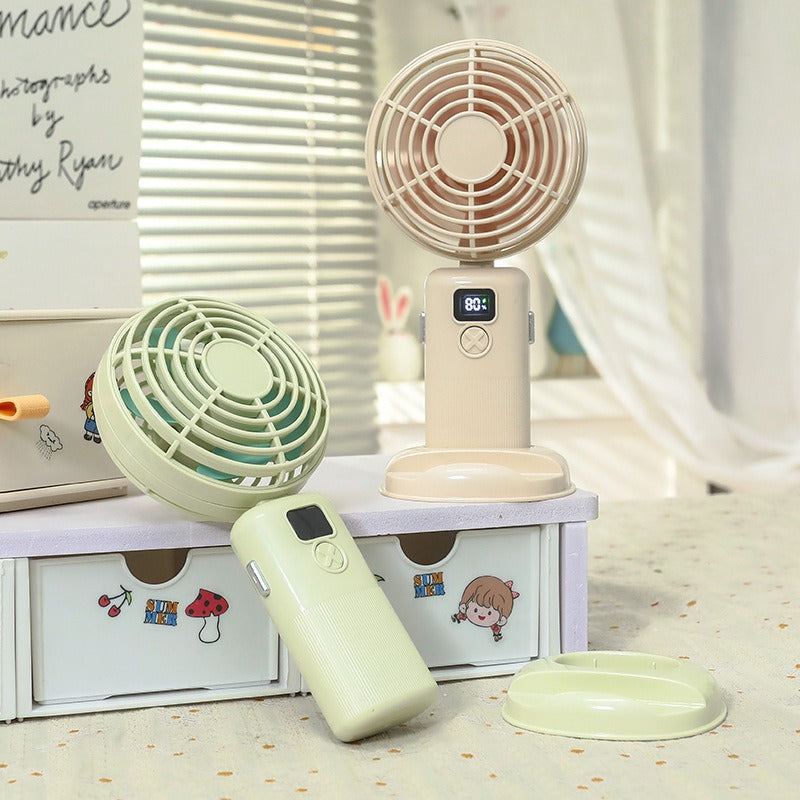 USB Rechargeable Handheld Fan with Digital Display