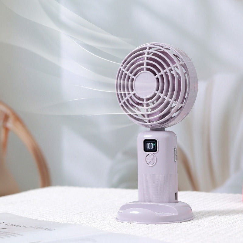 USB Rechargeable Handheld Fan with Digital Display