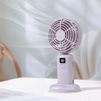 USB Rechargeable Handheld Fan with Digital Display