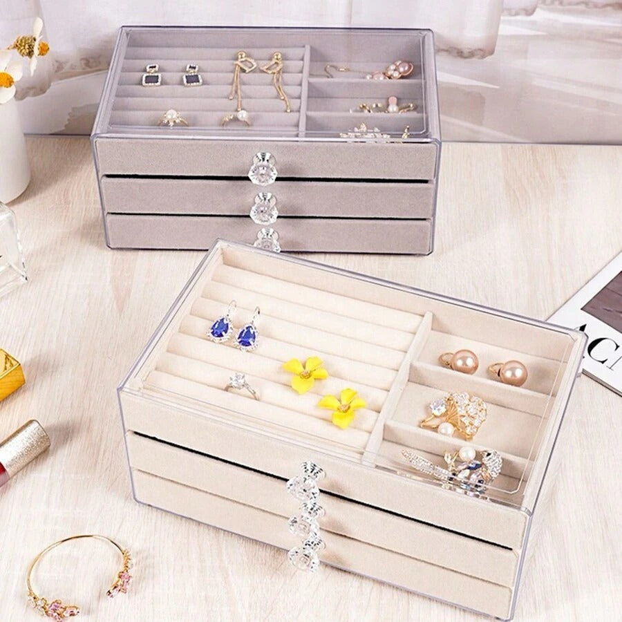 3-Tier Transparent Jewelry Box