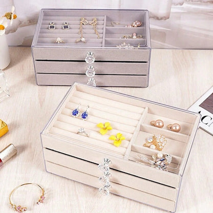 3-Tier Transparent Jewelry Box