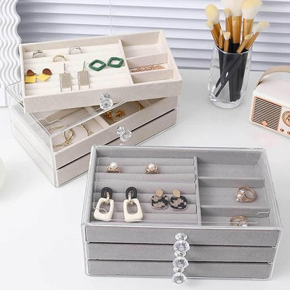 3-Tier Transparent Jewelry Box