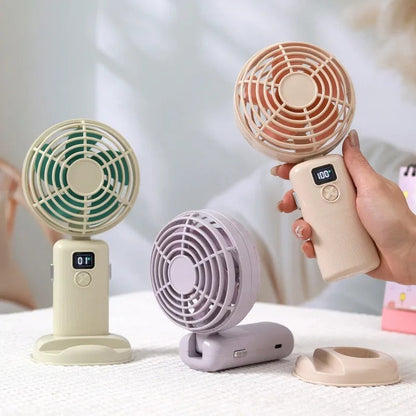 USB Rechargeable Handheld Fan with Digital Display