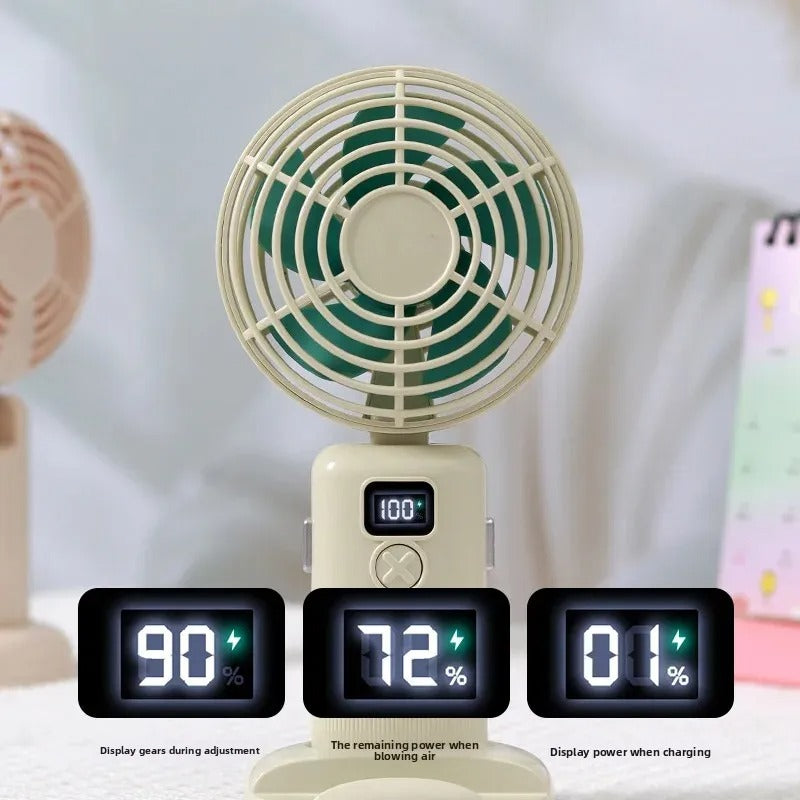 USB Rechargeable Handheld Fan with Digital Display
