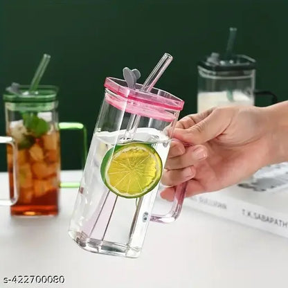 Sipper Glass with Colorful Lid